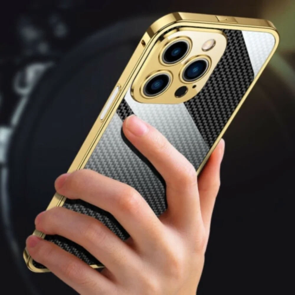 iPhone 13 Pro Max Metal Carbon Fiber Case